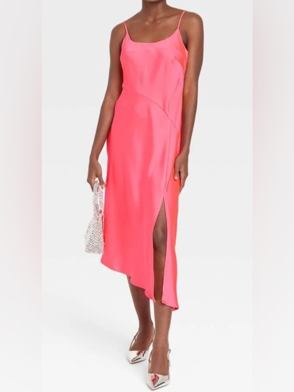 a new day Neon Hot Pink Maxi Slip Dress